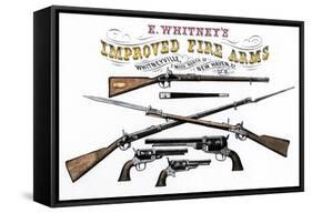 Advertisement for Whitney's Improved Firearms, 1800s-null-Framed Stretched Canvas