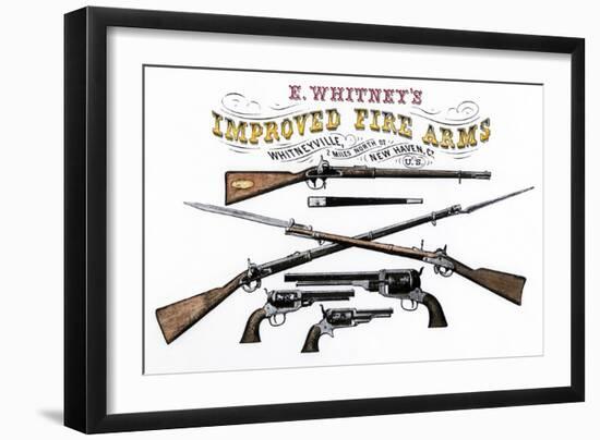 Advertisement for Whitney's Improved Firearms, 1800s-null-Framed Premium Giclee Print