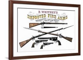 Advertisement for Whitney's Improved Firearms, 1800s-null-Framed Giclee Print