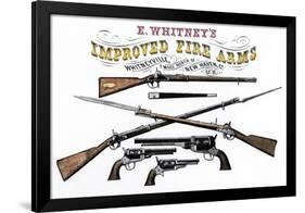 Advertisement for Whitney's Improved Firearms, 1800s-null-Framed Giclee Print