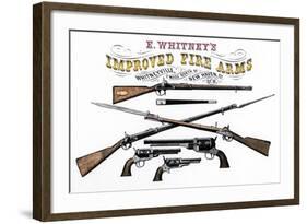 Advertisement for Whitney's Improved Firearms, 1800s-null-Framed Giclee Print