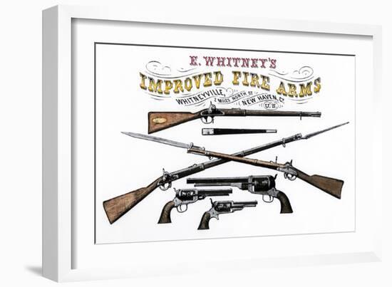 Advertisement for Whitney's Improved Firearms, 1800s-null-Framed Giclee Print