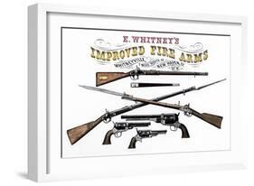 Advertisement for Whitney's Improved Firearms, 1800s-null-Framed Giclee Print