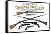 Advertisement for Whitney's Improved Firearms, 1800s-null-Framed Stretched Canvas