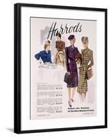 Advertisement for Women's Blouses and Suits at Harrods, 1945-English School-Framed Giclee Print