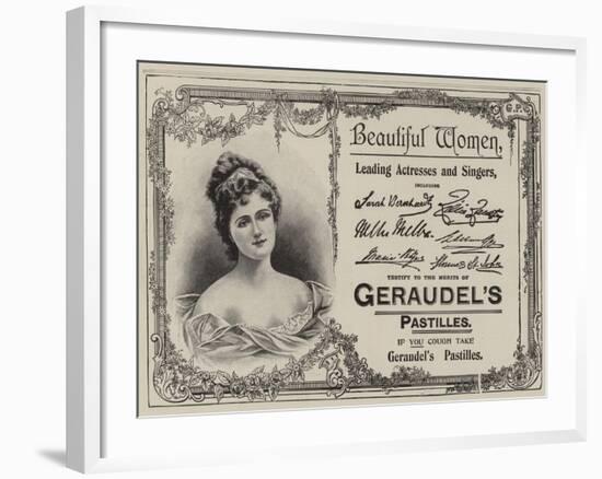 Advertisement, Geraudel's Pastilles-null-Framed Giclee Print