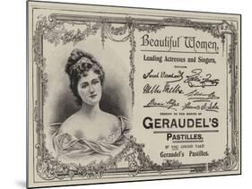 Advertisement, Geraudel's Pastilles-null-Mounted Giclee Print