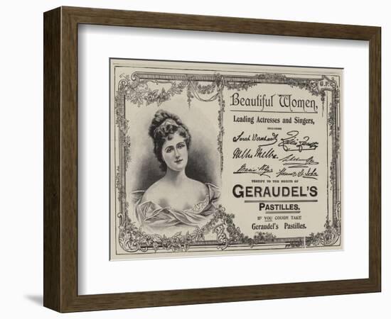 Advertisement, Geraudel's Pastilles-null-Framed Giclee Print