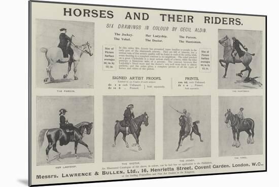 Advertisement, Horses and their Riders-Cecil Aldin-Mounted Giclee Print