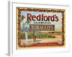 Advertisement Label for Redford's Celebrated Tobaccos-null-Framed Giclee Print