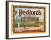 Advertisement Label for Redford's Celebrated Tobaccos-null-Framed Giclee Print