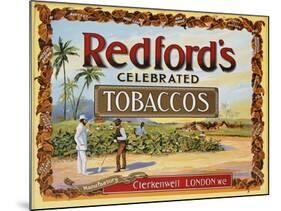 Advertisement Label for Redford's Celebrated Tobaccos-null-Mounted Giclee Print