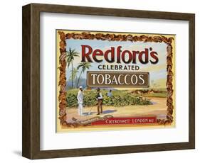 Advertisement Label for Redford's Celebrated Tobaccos-null-Framed Giclee Print