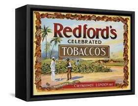 Advertisement Label for Redford's Celebrated Tobaccos-null-Framed Stretched Canvas