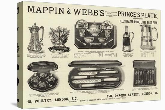 Advertisement, Mappin and Webb's Prince's Plate-null-Stretched Canvas