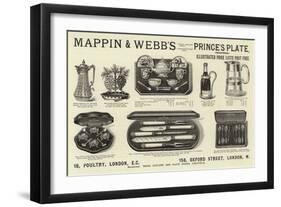 Advertisement, Mappin and Webb's Prince's Plate-null-Framed Giclee Print