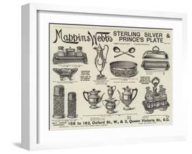 Advertisement, Mappin and Webb's Sterling Silver and Prince's Plate-null-Framed Giclee Print