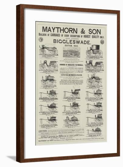 Advertisement, Maythorn and Son-null-Framed Giclee Print