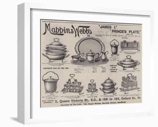 Advertisement, Meppin and Webb-null-Framed Giclee Print