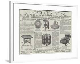 Advertisement, Oetzmann and Company-null-Framed Giclee Print