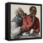 Advertisement of an African-American couple wherein the woman is offering the man a cigar.-Vernon Lewis Gallery-Framed Stretched Canvas