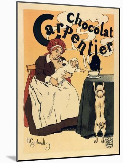 Advertisement of the Chocolate Brand 'Carpentier' (1895)-Henri Gerbault-Mounted Art Print