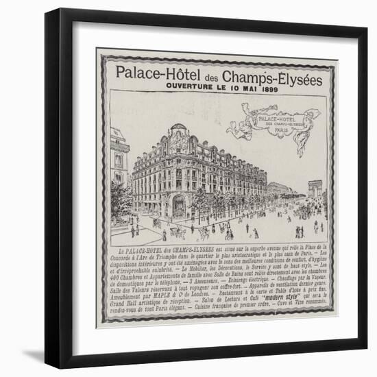 Advertisement, Palace-Hotel Des Champs-Elysees-null-Framed Giclee Print