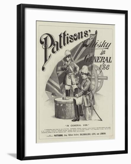 Advertisement, Pattisons' Whisky-null-Framed Giclee Print