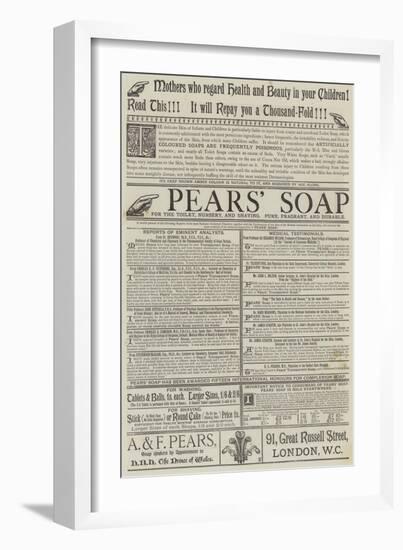 Advertisement, Pears' Soap-null-Framed Giclee Print