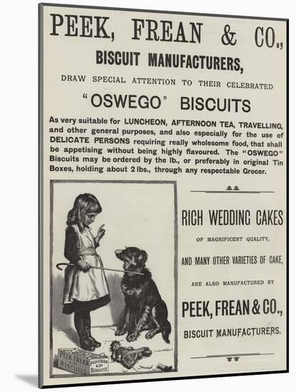 Advertisement, Peek Frean and Co's Biscuits-null-Mounted Giclee Print
