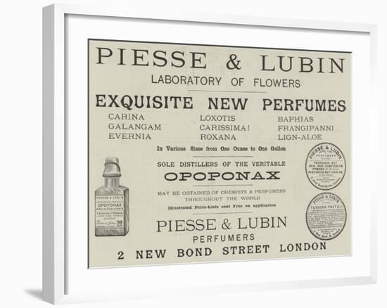 Advertisement, Piesse and Lubin-null-Framed Giclee Print