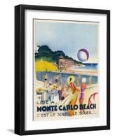 Advertisement Promoting Monte Carlo Beach-null-Framed Photographic Print