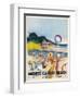 Advertisement Promoting Monte Carlo Beach-null-Framed Premium Photographic Print