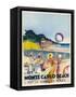 Advertisement Promoting Monte Carlo Beach-null-Framed Stretched Canvas