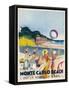 Advertisement Promoting Monte Carlo Beach-null-Framed Stretched Canvas