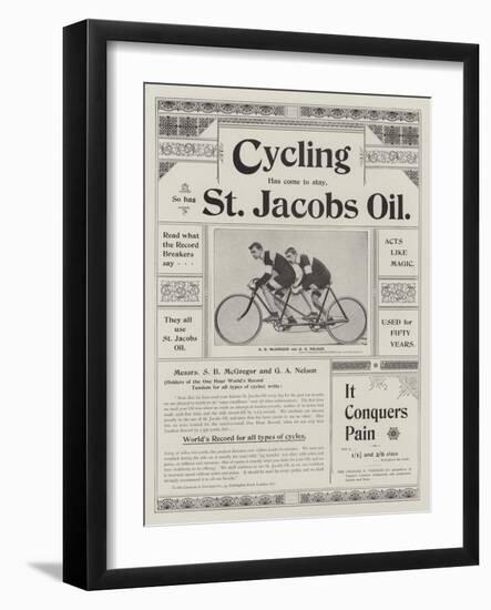 Advertisement, St Jacobs Oil-null-Framed Giclee Print