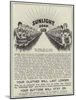 Advertisement, Sunlight Soap-null-Mounted Giclee Print
