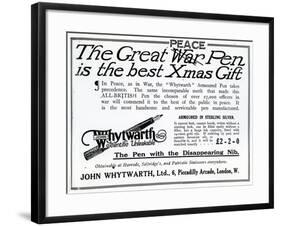 Advertisement 'The Great War Pen Is the Best Xmas Gift'-null-Framed Giclee Print