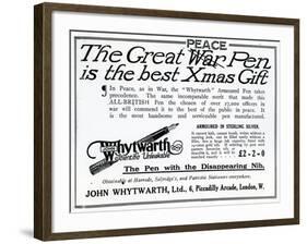 Advertisement 'The Great War Pen Is the Best Xmas Gift'-null-Framed Giclee Print