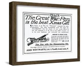 Advertisement 'The Great War Pen Is the Best Xmas Gift'-null-Framed Giclee Print