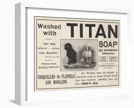 Advertisement, Titan Soap-null-Framed Giclee Print