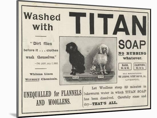 Advertisement, Titan Soap-null-Mounted Giclee Print