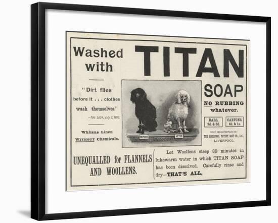 Advertisement, Titan Soap-null-Framed Giclee Print