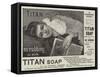 Advertisement, Titan Soap-null-Framed Stretched Canvas