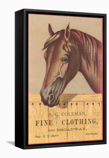 Advertisement with Horse-null-Framed Stretched Canvas