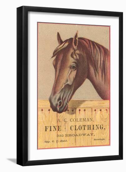 Advertisement with Horse-null-Framed Art Print