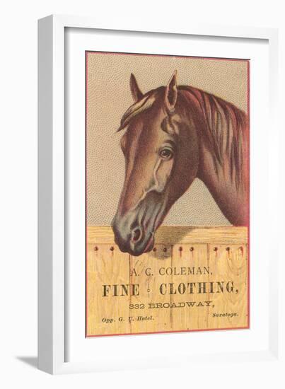 Advertisement with Horse-null-Framed Art Print