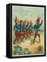 Advertisement with Rabbit Soldiers-null-Framed Stretched Canvas
