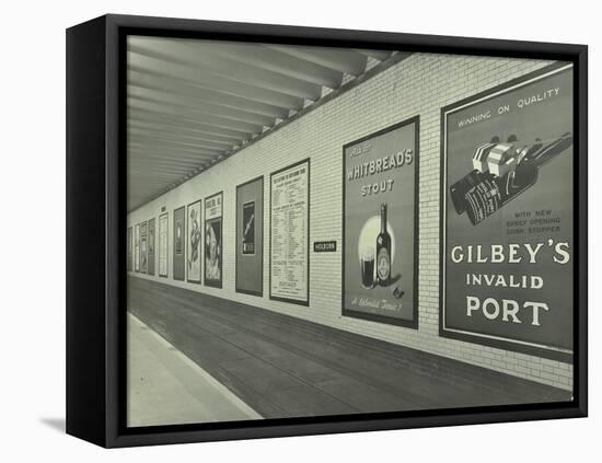 Advertisements for Beer and Port, Holborn Underground Tram Station, London, 1931-null-Framed Stretched Canvas