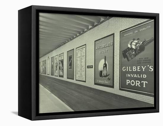 Advertisements for Beer and Port, Holborn Underground Tram Station, London, 1931-null-Framed Stretched Canvas